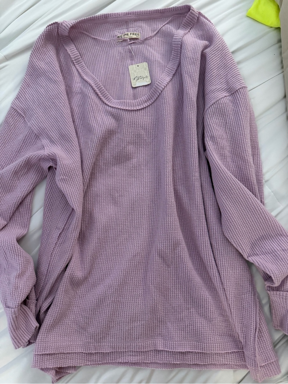 Free People Waffle Knit Top in Blush Liliac/Pink | Medium
